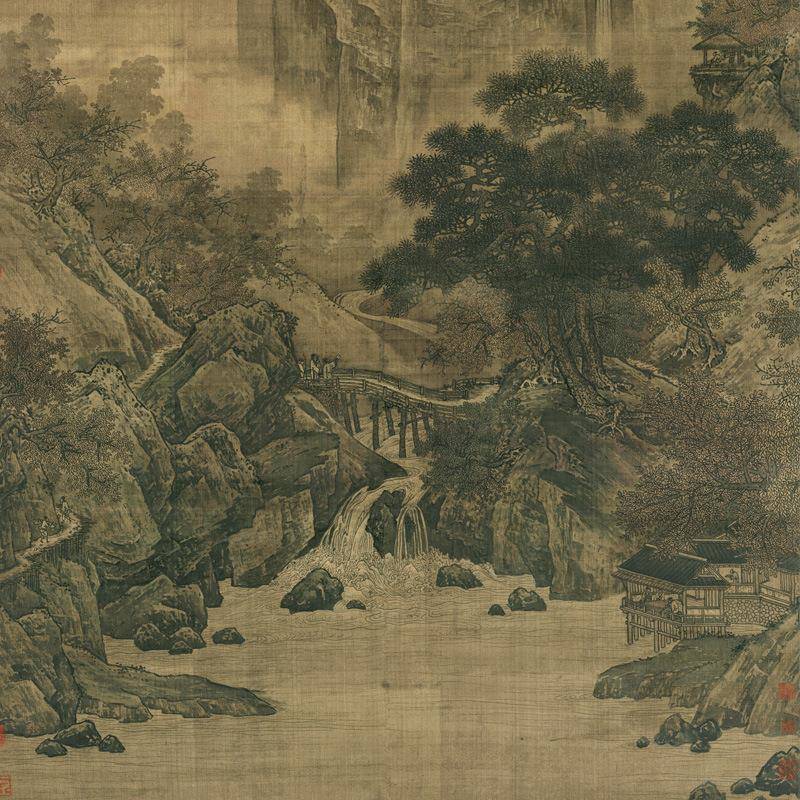 宋代裱名家古玩YL202407字图画秋山红叶字画制装艺术微复喷装饰画