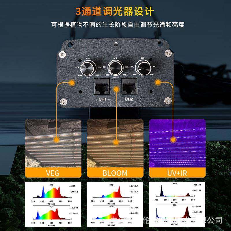 植拆物生灯1000W物植灯VEG+BLOOM+UV+IR三路VLE调光卸植物长补光