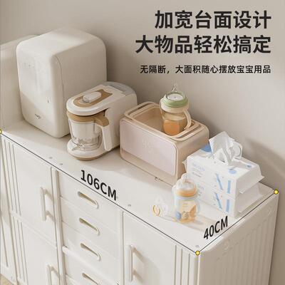 儿纳童玩具收纳柜喂收养台宝宝架婴物儿WYT18001用品置架衣柜太空