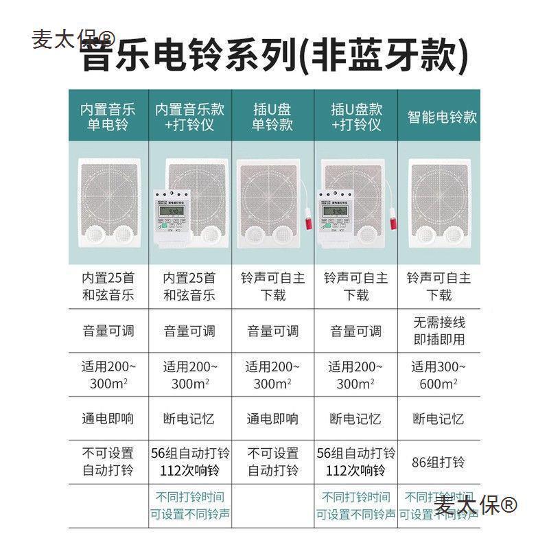 音乐电铃工厂定上下220V自动班声器学校上课铃校园智无品牌能时麦