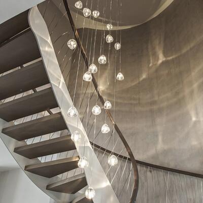 楼梯吊灯225新款别墅客厅lft复楼式楼挑0空71803大吊灯o旋转梯间