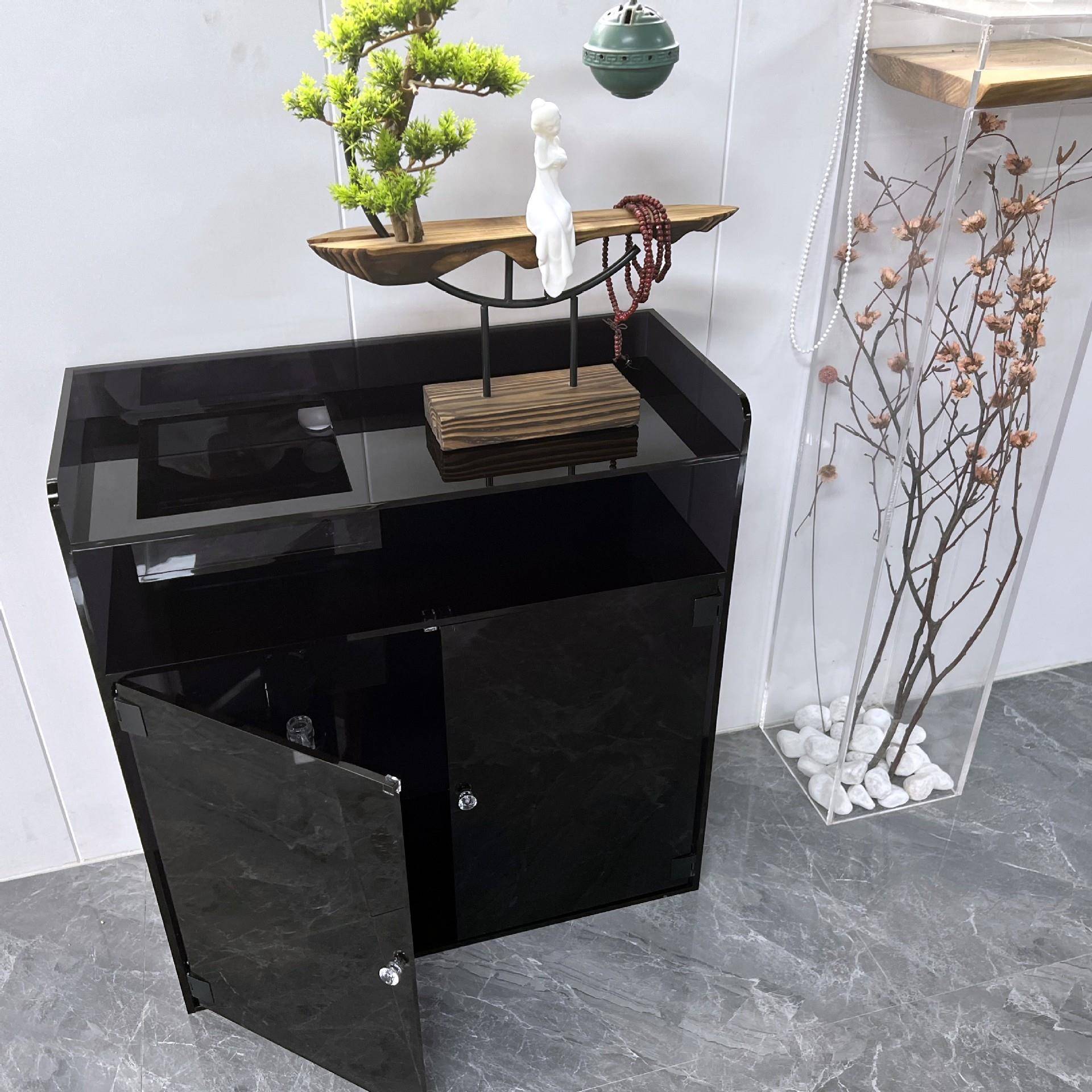 茶水门柜客厅茶餐轮边柜家用泡茶WH2023-C桌边柜双开置物架移动小