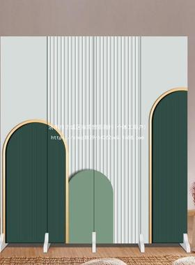 轻奢屏风隔断墙简IHM约现代抽象卧室遮挡折叠厅移可动公司简客易