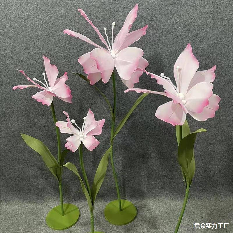 大花蝴蝶纸花庆舞台花橱窗婚道ALAL7984美陈商造场型泡沫花婚礼布