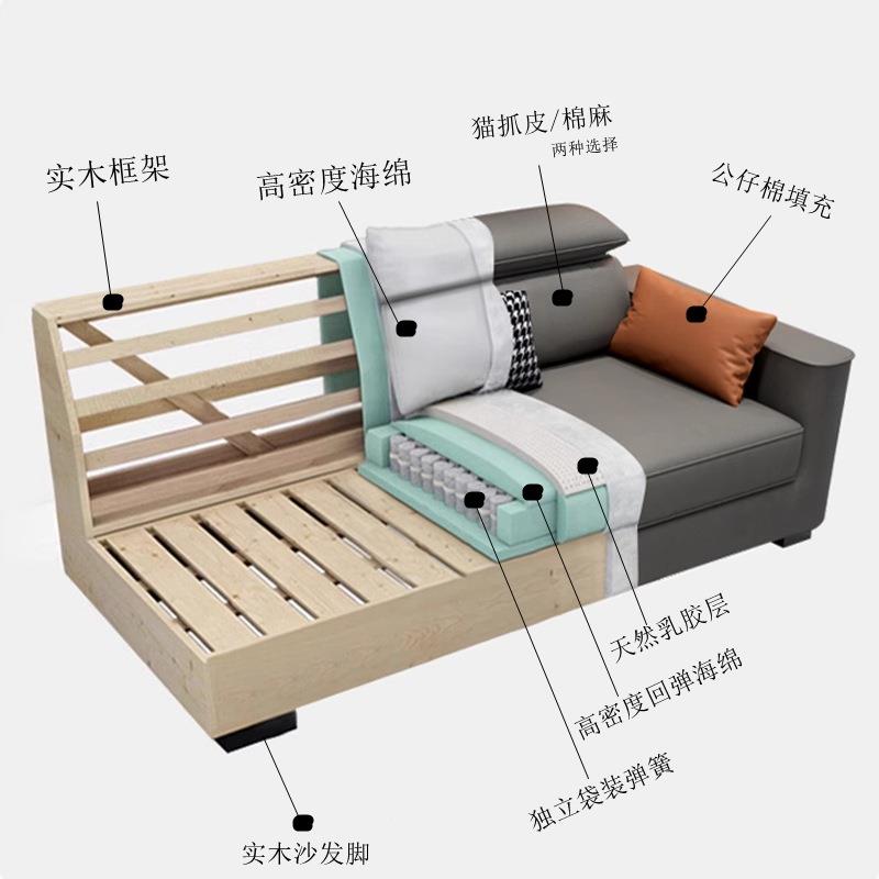 棉麻布沙发2客厅小型艺简约户现代直排转角可拆洗网红2052269新款