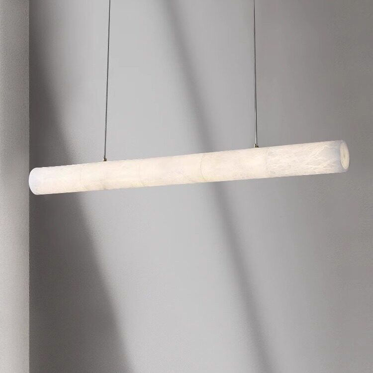 后现代简约全铜云石长条吊灯