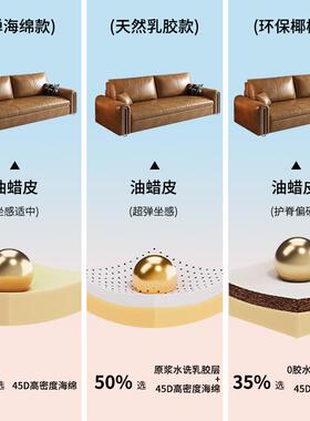 油蜡皮沙发床可折叠两双排人直收纳小用户型客现代简约家用厅LLO