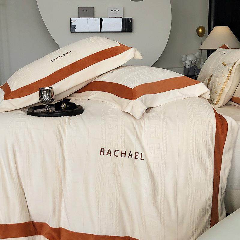 高端A类母婴奶单绒四件套套冬瑞雪rx季加厚保暖上被床珊瑚绒床用