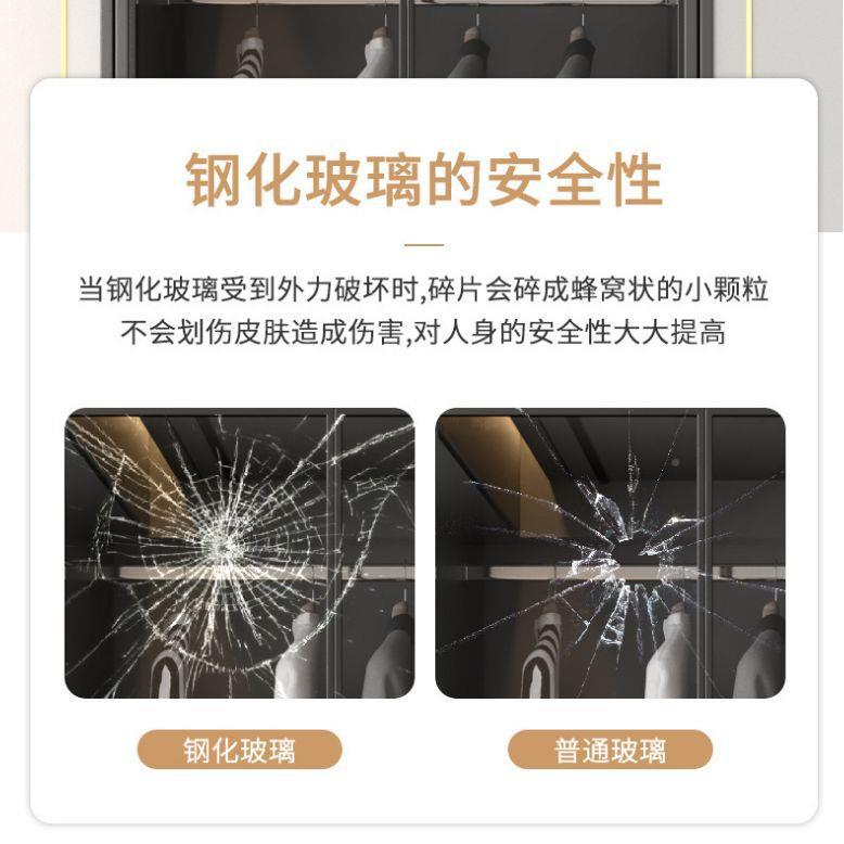 轻奢玻璃门衣柜简现代小型衣橱家户BTM用室经济型组装挂衣收卧纳