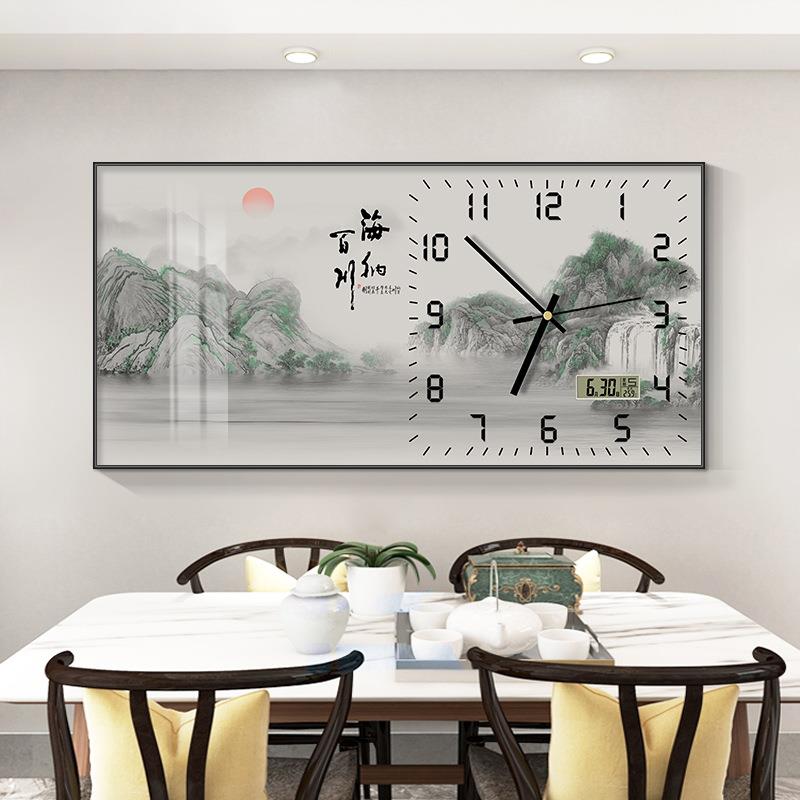 新挂式钟餐厅装XY706461饰画家和万兴客厅电子静音万事年历时中钟