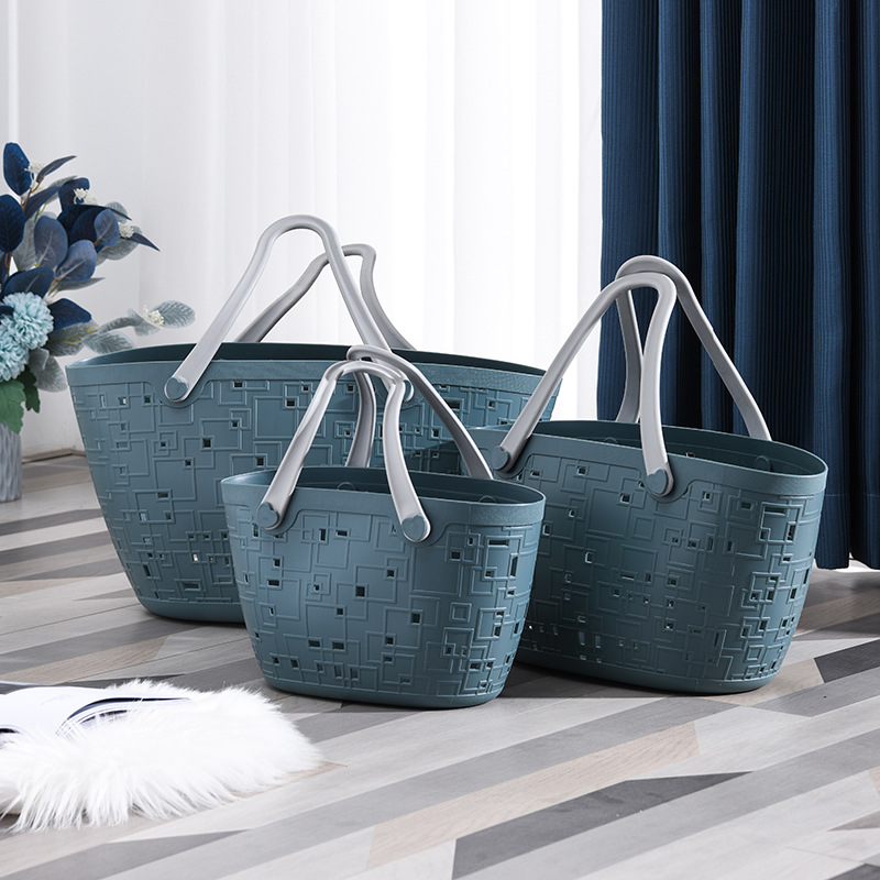 超市购物篮环保买菜菜篮子手提篮游泳浴筐大号洗澡篮郊外野餐篮子