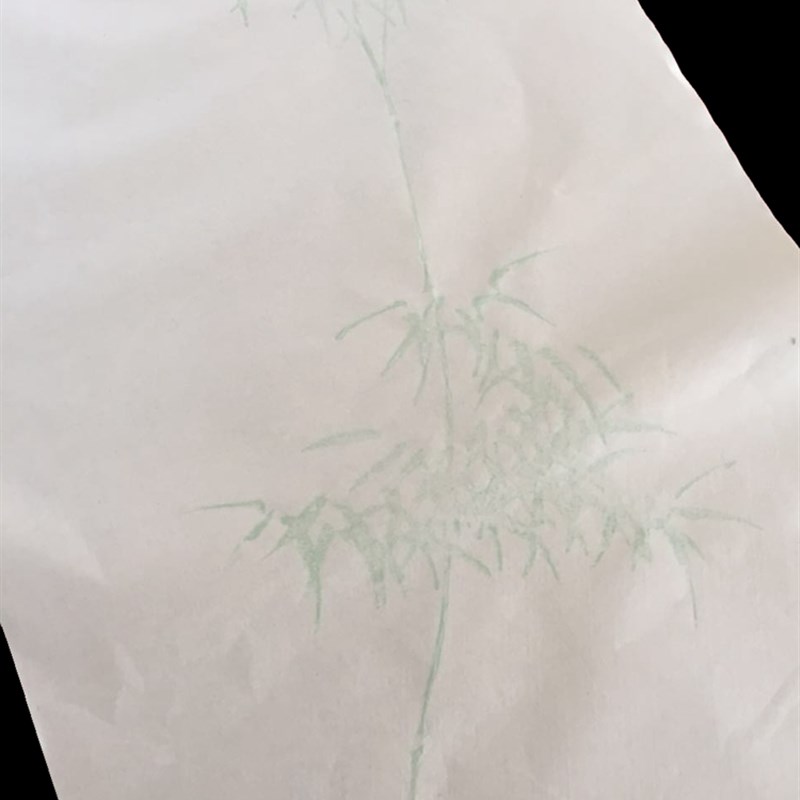 全手工木板水印四尺本色彷古色菊竹图对联10张书法创作作品宣生宣