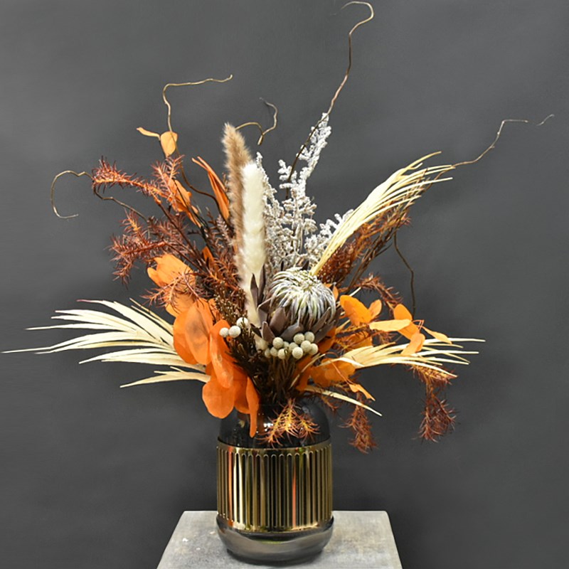 现代简约插花艺装洽谈区桌面花瓶家居软装饰品酒店玻璃花器摆件