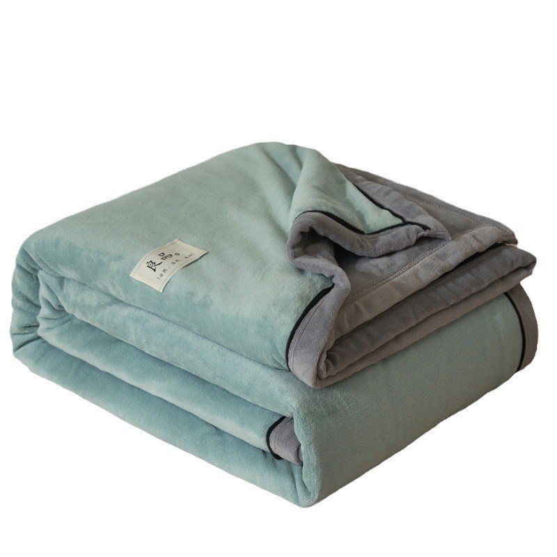 单件被加绒加厚毛毯纯色简约保暖被罩盖毯沙发毯1.8m单人