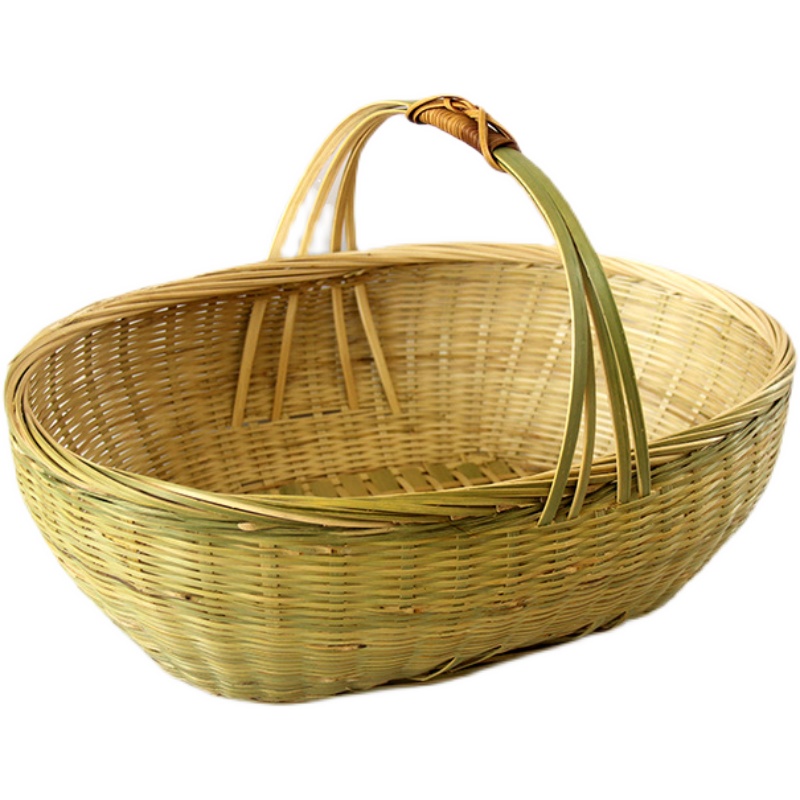 竹制竹筐精编竹篮菜篮环保竹蓝水果手提篮礼盒大号手编织竹编篮子