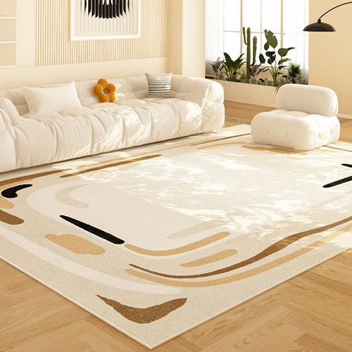 艺术地毯客厅2024新款免洗可擦防水沙发茶几地垫奶油风卧室床边毯
