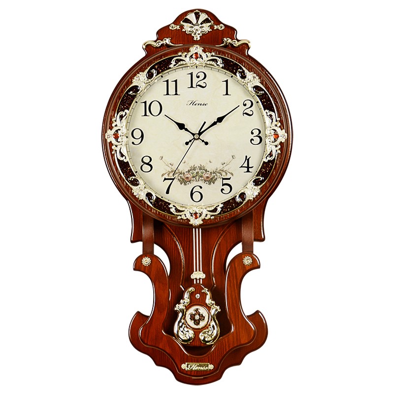 欧式钟表挂钟客厅大号静音时钟创意挂表家用电波钟壁钟石英钟HP07