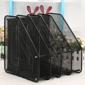 四格书档 收集架文件框 金属铁网四栏文件架 四档书架资料架