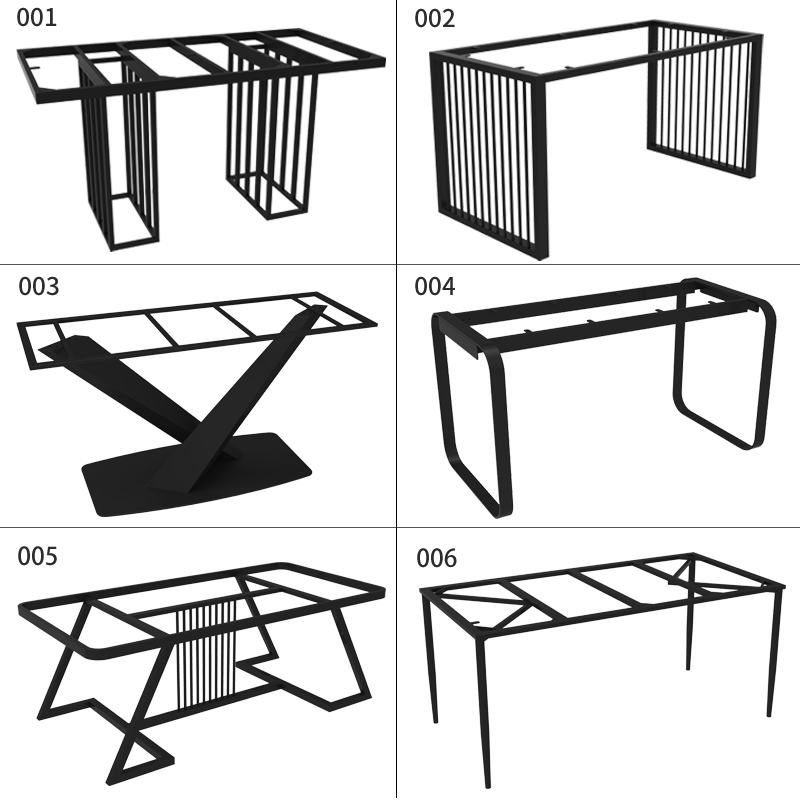 不锈钢大板桌书桌餐桌办公桌吧台脚妆台金属支架简约黑色桌腿定制