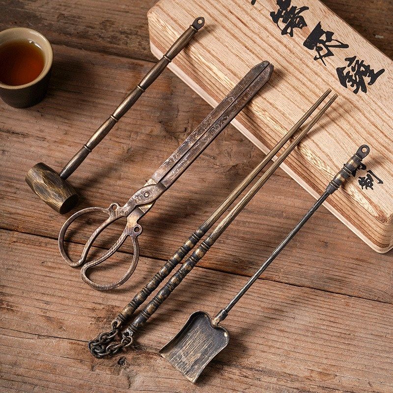 不锈钢木炭夹煮茶炉配件火筷子烧烤炭火钳碳筷火橄榄炭铲炭炉工具
