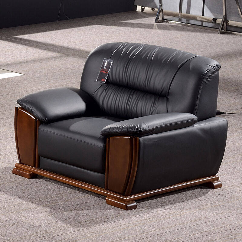 时仁午休可糖办公室接待会客办公沙发茶几组合西皮三人位沙发