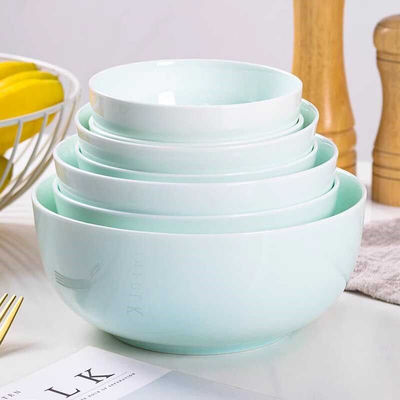 自由组合碗碟家用影青瓷餐具饭碗面碗深盘子青玉套装骨瓷瓷碗中式