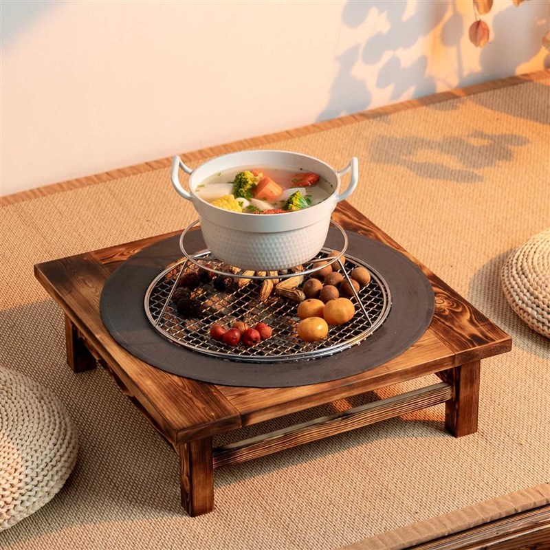 烤火盆围聚煮茶炉子家用室内农村碳火烤火炉冬天实木取暖炉炭火盆