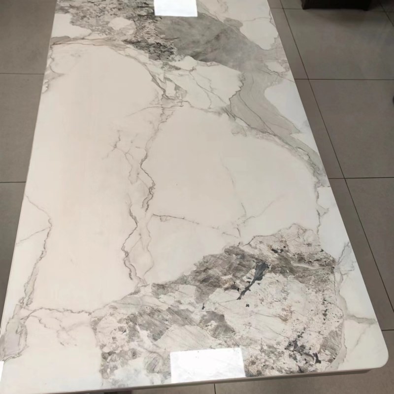 办公室茶几接待商务区小户型茶几亮光岩板茶几 1.3米长几