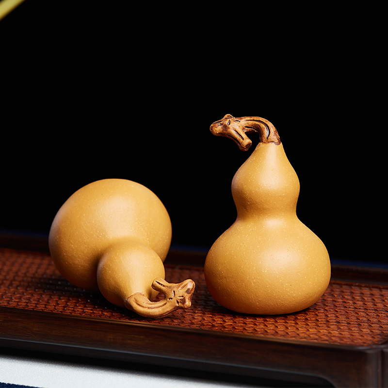 茶桌摆件紫砂茶宠小葫芦功夫茶具配件精品茶玩可养茶台装饰手把件