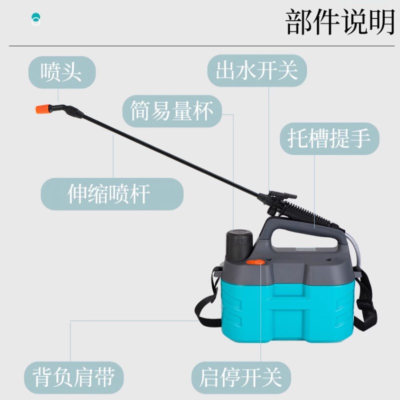 八爪鱼电动喷雾器小型消毒喷洒器园艺农用新型打药机高压锂电喷壶
