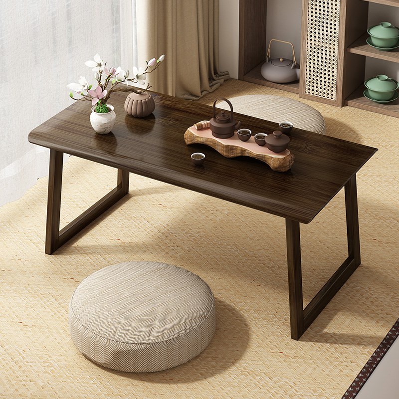 可折叠炕几飘窗小桌子茶室实木小矮桌简易坐地茶桌免安装中式茶几