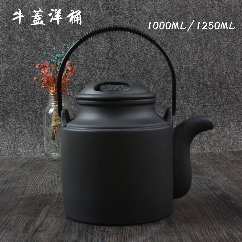 大容量餐厅酒店茶楼功夫汤养生餐具洋桶提梁大号紫砂壶陶瓷茶壶