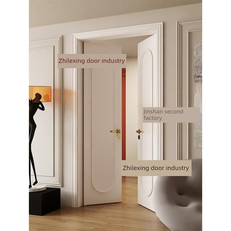 门法式奶油风格门室内门门卧室门覆合实木漆门书房门