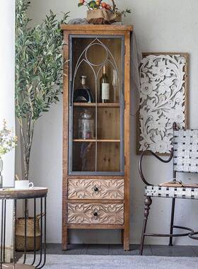 酒柜餐边实木铁厅艺入户玄关柜墙民宿工业风FGS柜客高柜储物柜靠