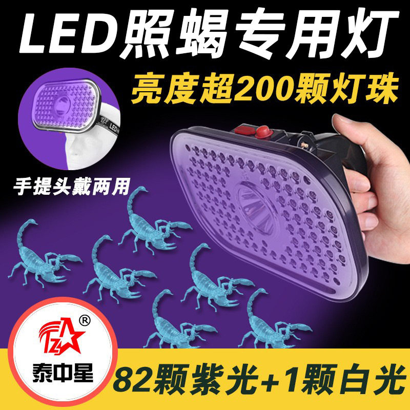 泰中星蝎子灯头戴式照蝎超亮紫光灯手提头戴两用照蝎灯豆虫灯验钞