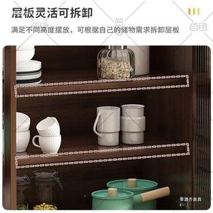 实边木餐柜一体靠墙岩板现代厅能酒柜VLU茶水柜多功厨房储物客收