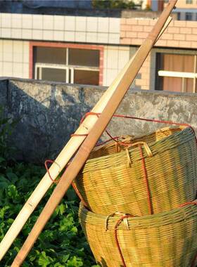 编箩筐手工罗箩竹筐家用圆形47455框扁担收纳篓装饰淘竹米箩篼结