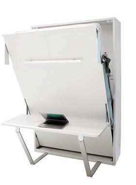 拓尔厂壁体床卧室书省房酒IIQ店节空间的床带书桌书工柜一隐形床