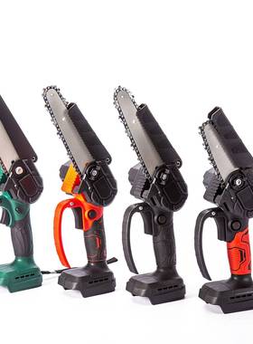 迷4寸11175无刷电电链锯家用小你型手持充电锯户外伐木手电单动锯