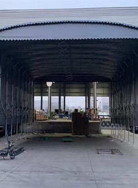 大LBU型移遮动伸棚缩推拉缩蓬阳棚移动伸篮球场自动泳池悬空遮雨