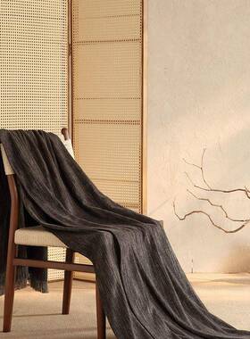 黑色现样代简约风感VBZ毯床尾巾间酒店搭民宿板房软装装饰毯可g^