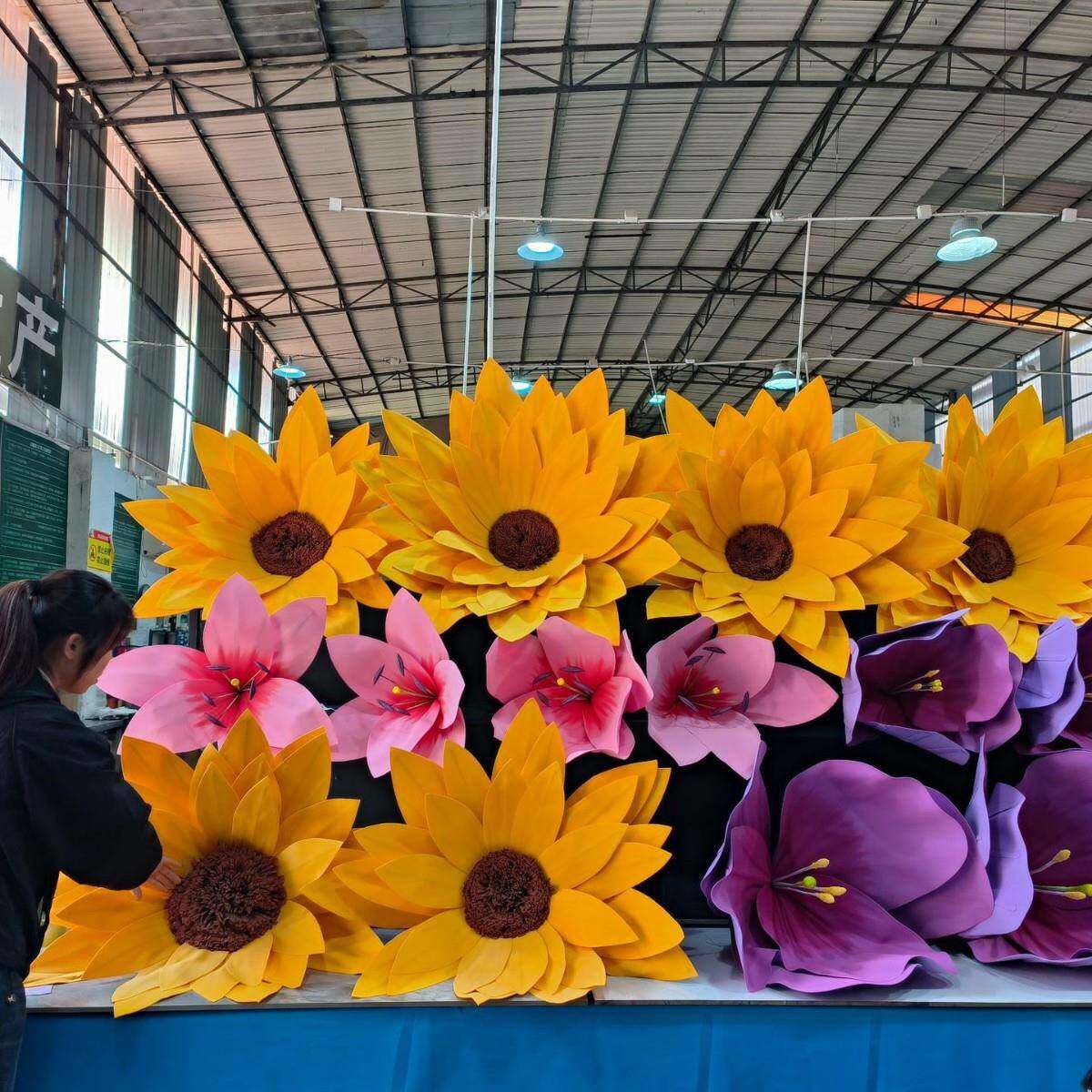 舞工型大向向日葵花日葵纸艺花手婚庆道具可户外布置假花t台现场