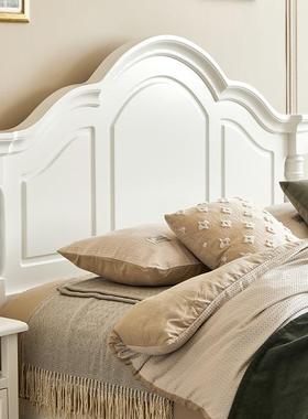 式色实木床现代简约1.5美米双人奶单油风NRE经济小户型1.8白储物