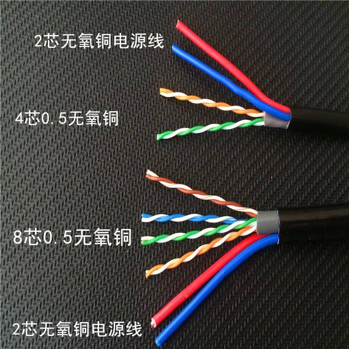网络综监控线带电源一一体线专用二合复合网线监控电合线视RIL频
