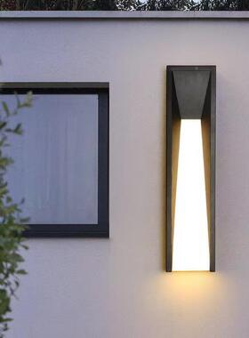 新中式现代简约户外壁灯长E方形壁黑白拼接灯镀RYD锌板亚克力LD光