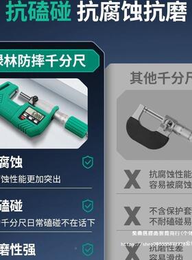 绿林数显分HJU外径千高数精度显测厚螺旋测微仪器杠杆电子千分尺
