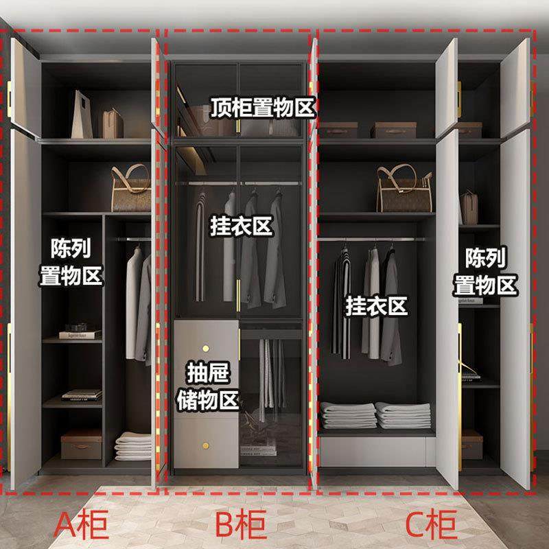 衣TSC柜家用卧室租出房5用轻奢玻璃门储物202爆款简易组装大衣柜