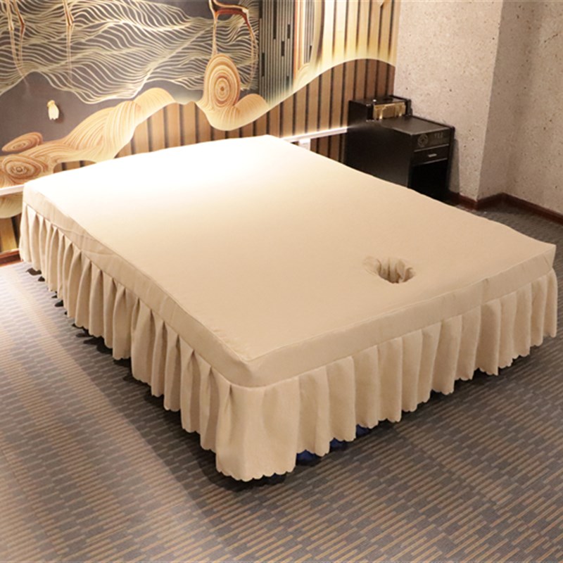 美容床罩泰式按摩床单理疗床床罩带洞定制床裙按摩床单床笠可定做