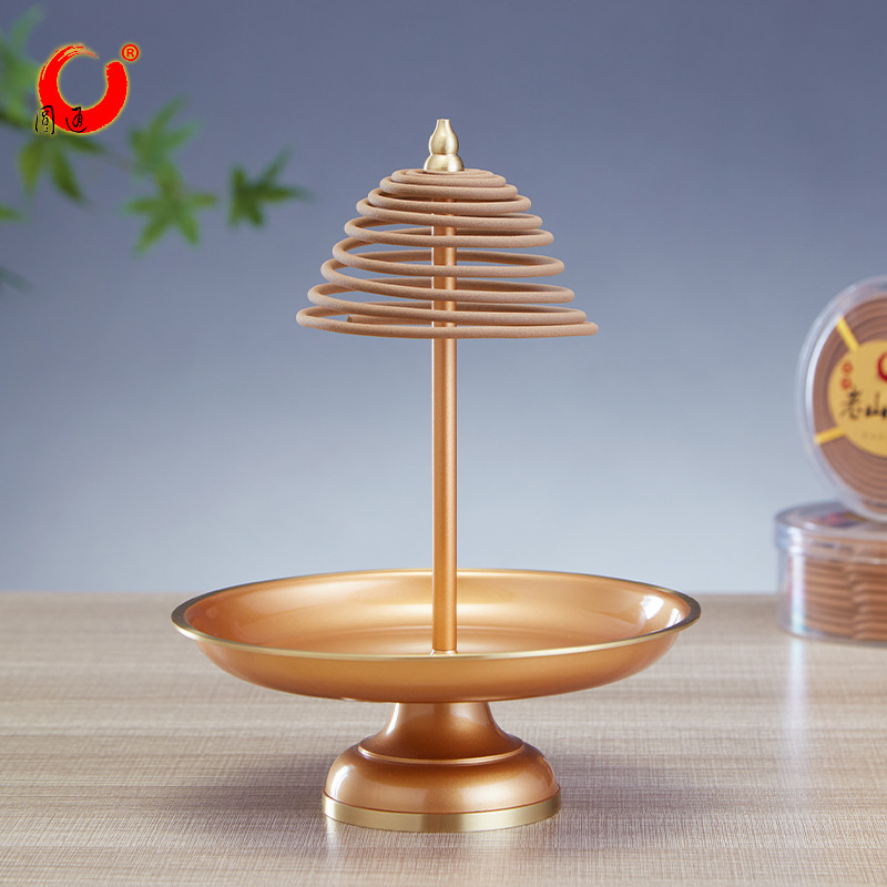 素面黄铜伸缩香盘香托香架24小时檀香盘香架大号塔香支架支撑架子