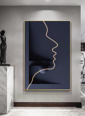 轻奢灯画玄D关客走厅装XG-A607饰画LE发光灯带画挂画艺术廊轻奢过